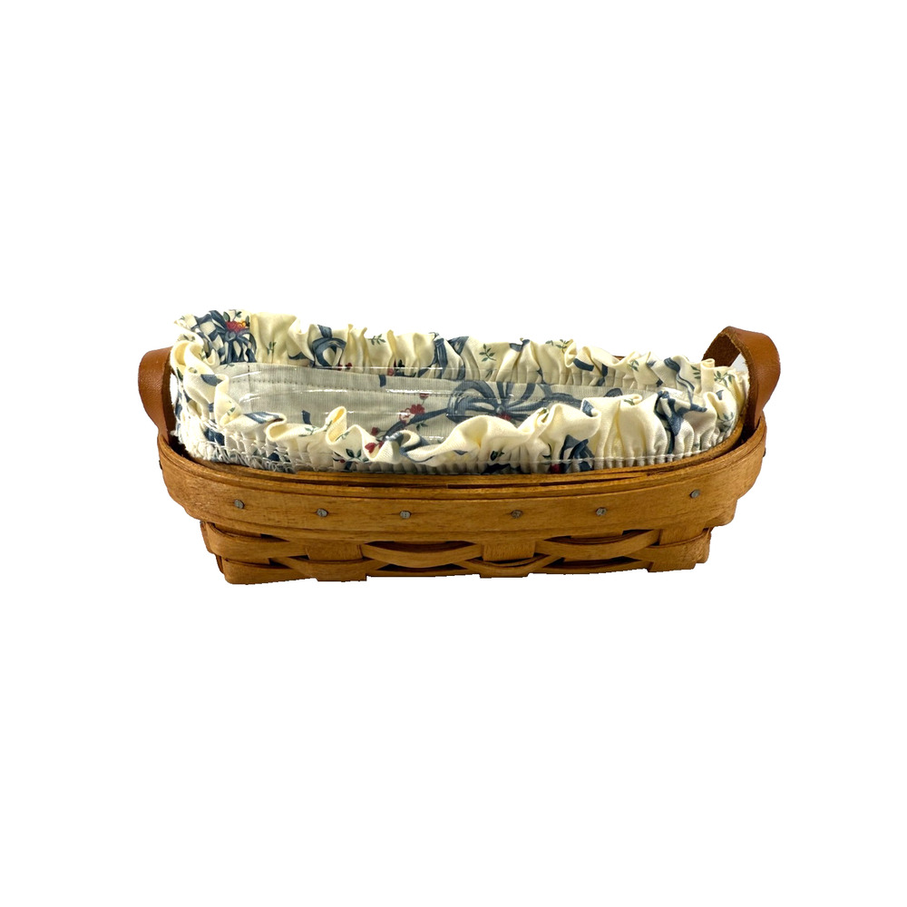 1992 Longaberger Lavender Basket w/Liner & Protector 8"L x‎ 4"W x 2"H